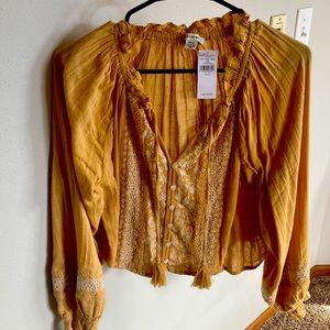 Boho blouse - cornflower yellow